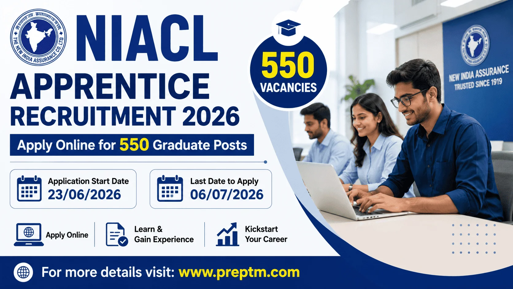 NIACL Apprentice Recruitment 2026: Apply Online for 550 Graduate Posts